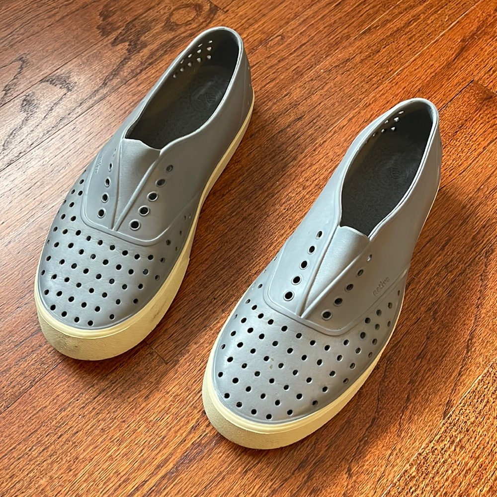 Native slip on boat sneakers. All rubber easy to rinse off.